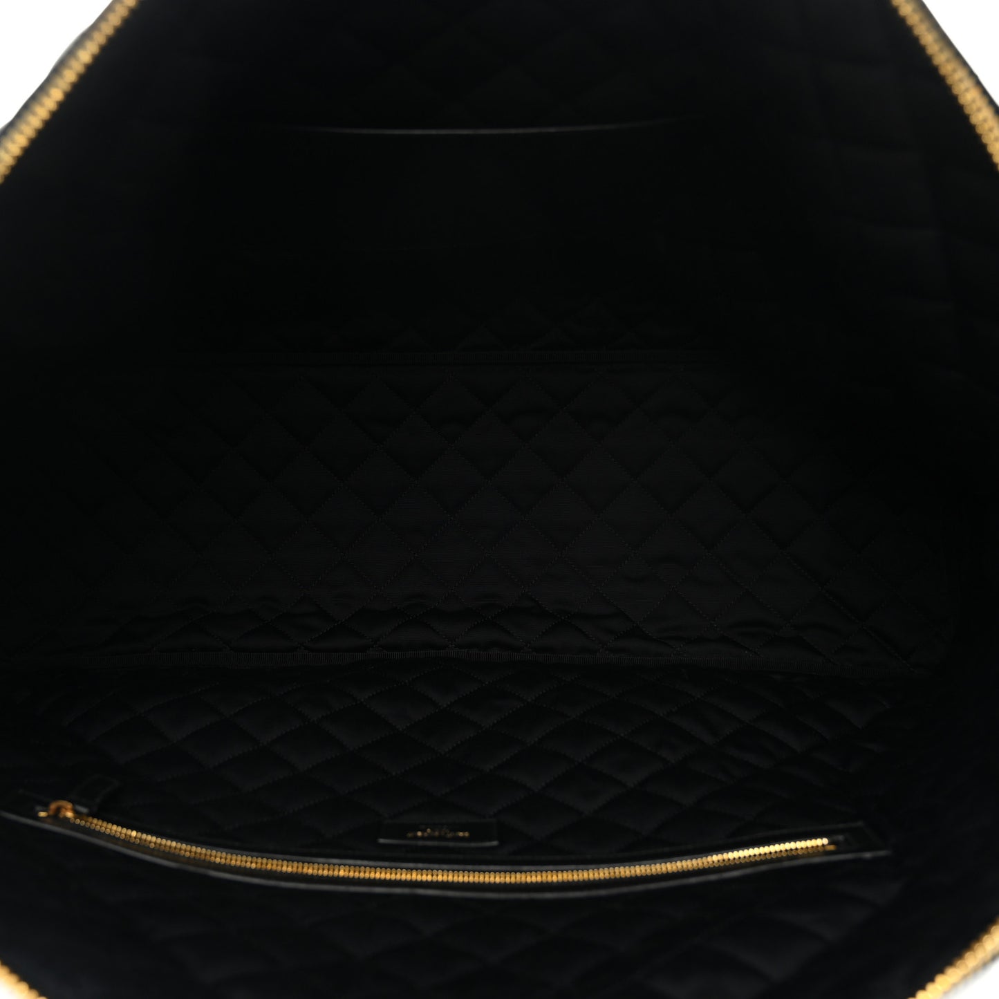 Calfskin Quilted ES Giant Travel Bag Black