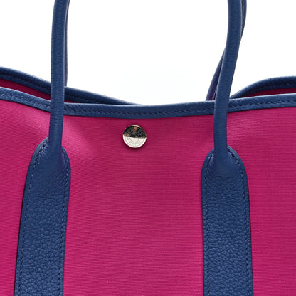 Hermes Toile Officier Negonda Garden Party Tote 30 TPM Magnolia Bleu Agate 8 of 10