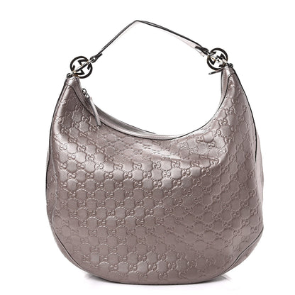 Gucci Metallic Guccissima Large GG Twins Hobo Mauve 1 of 9