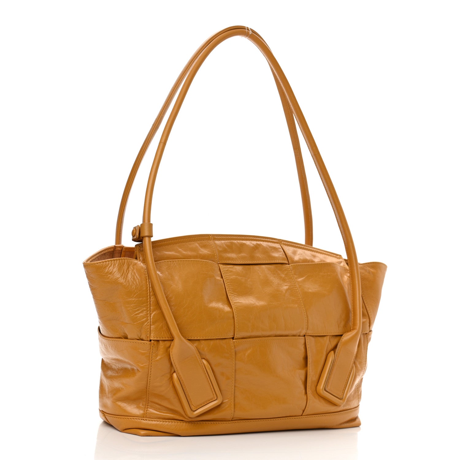 Bottega Veneta Paper Calfskin Maxi Intrecciato Medium Arco Slouch Yellow 4 of 10