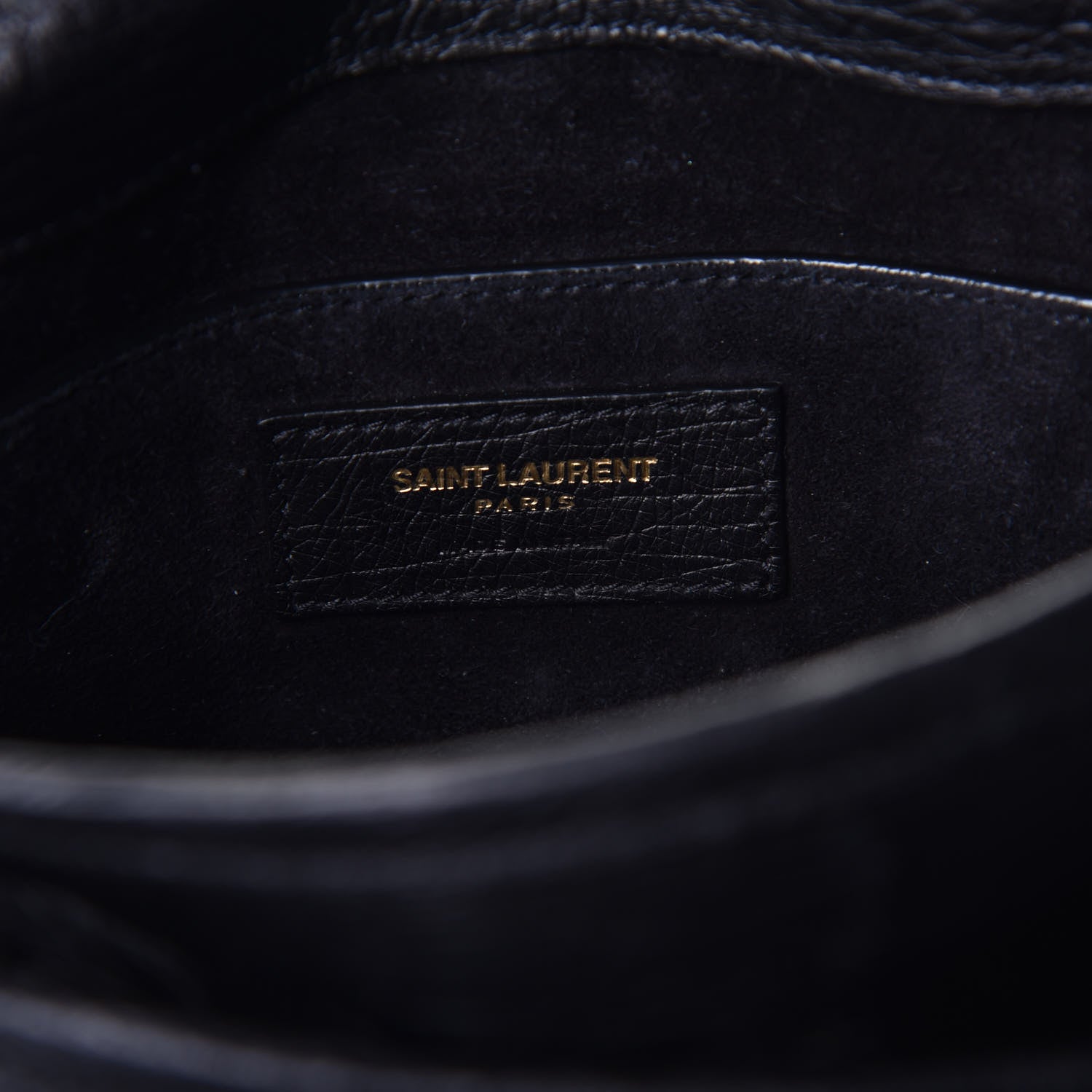 Saint Laurent Ostrich Monogram Baby Niki Chain Satchel Black 6 of 8
