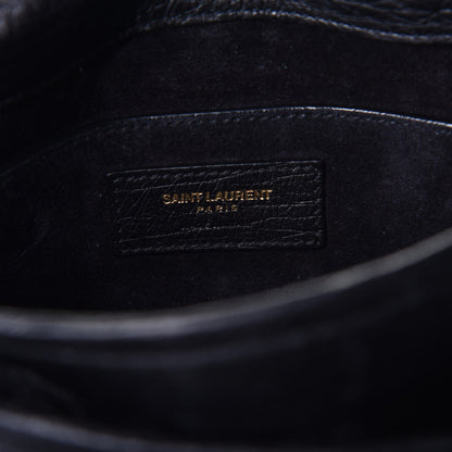 Saint Laurent Ostrich Monogram Baby Niki Chain Satchel Black 6 of 8