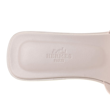 Hermes Box Calfskin Oran Sandals 37 Rose Pale 11 of 12