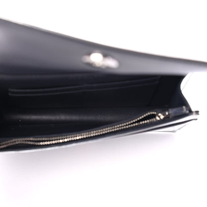 Christian Dior Metallic Patent Micro-Cannage Diorama Wallet on Chain Pouch Argent 4 of 5