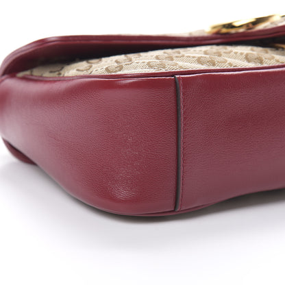 Gucci Monogram Azalea Calfskin Matelasse Diagonal Small GG Marmont Shoulder Bag Beige Ebony New Cherry Red 9 of 11