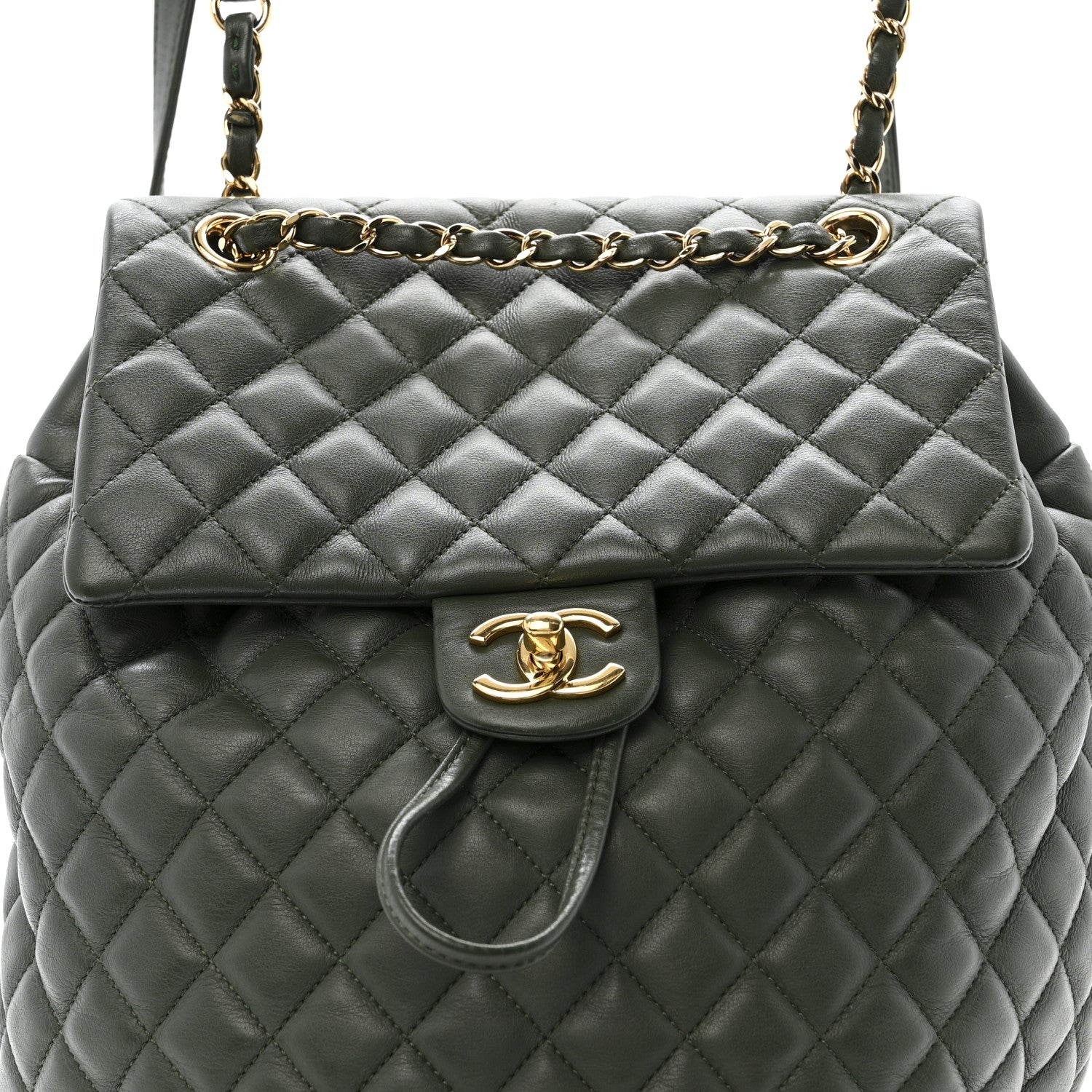 Chanel Lambskin Quilted Large Urban Spirit Backpack Dark Green 8 of 12