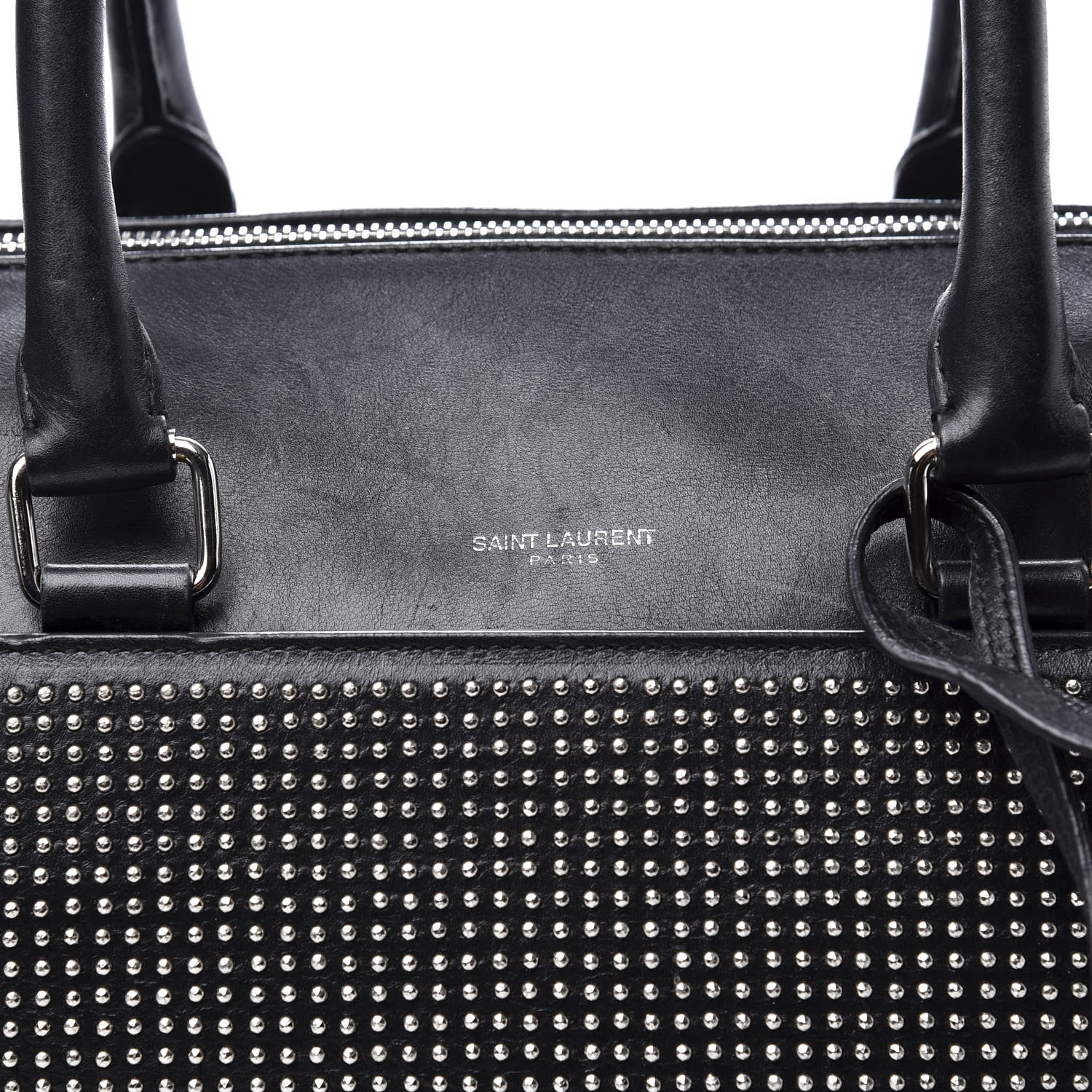 Saint Laurent Calfskin Studded Classic Duffle 6 Black 15 of 15