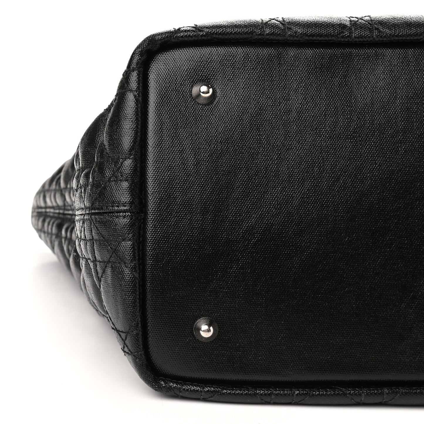 Coated Canvas Cannage Medium Panarea Tote Black