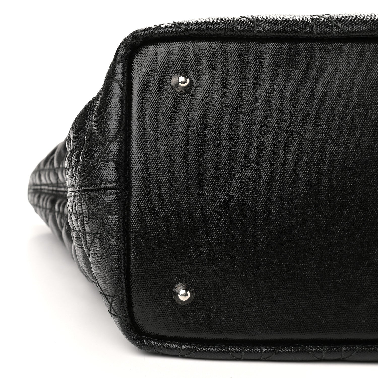 Christian Dior Coated Canvas Cannage Medium Panarea Tote Black 8 of 9