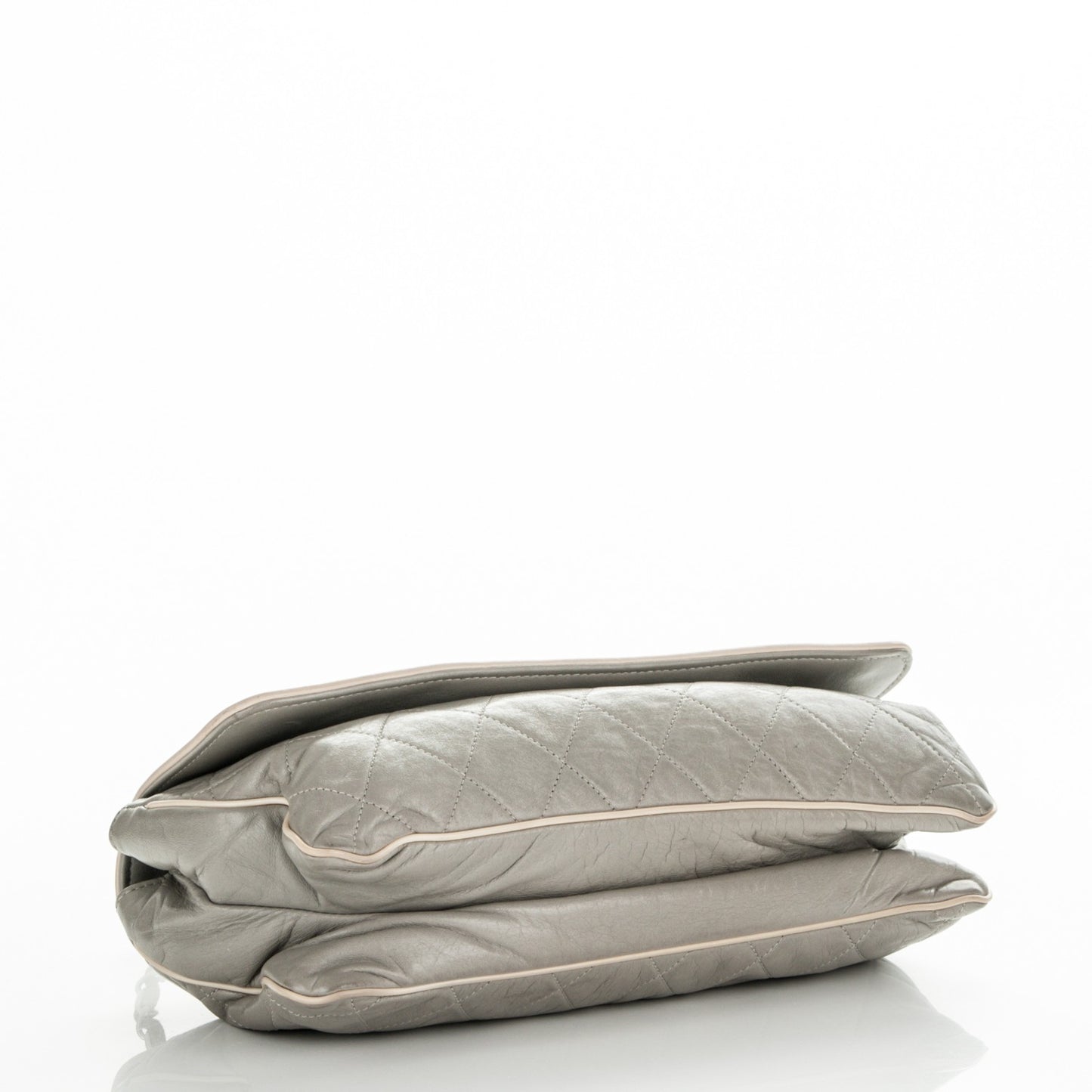 Lambskin East West Mademoiselle Flap Grey