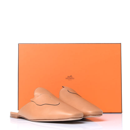 Hermes Calfskin Tangeria Mules 37 Naturel 11 of 11