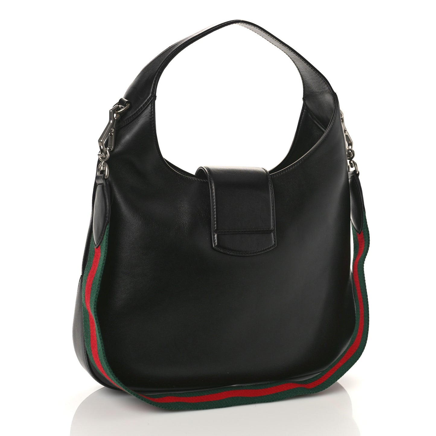 Calfskin Web Dog Embroidered Medium Dionysus Hobo Black