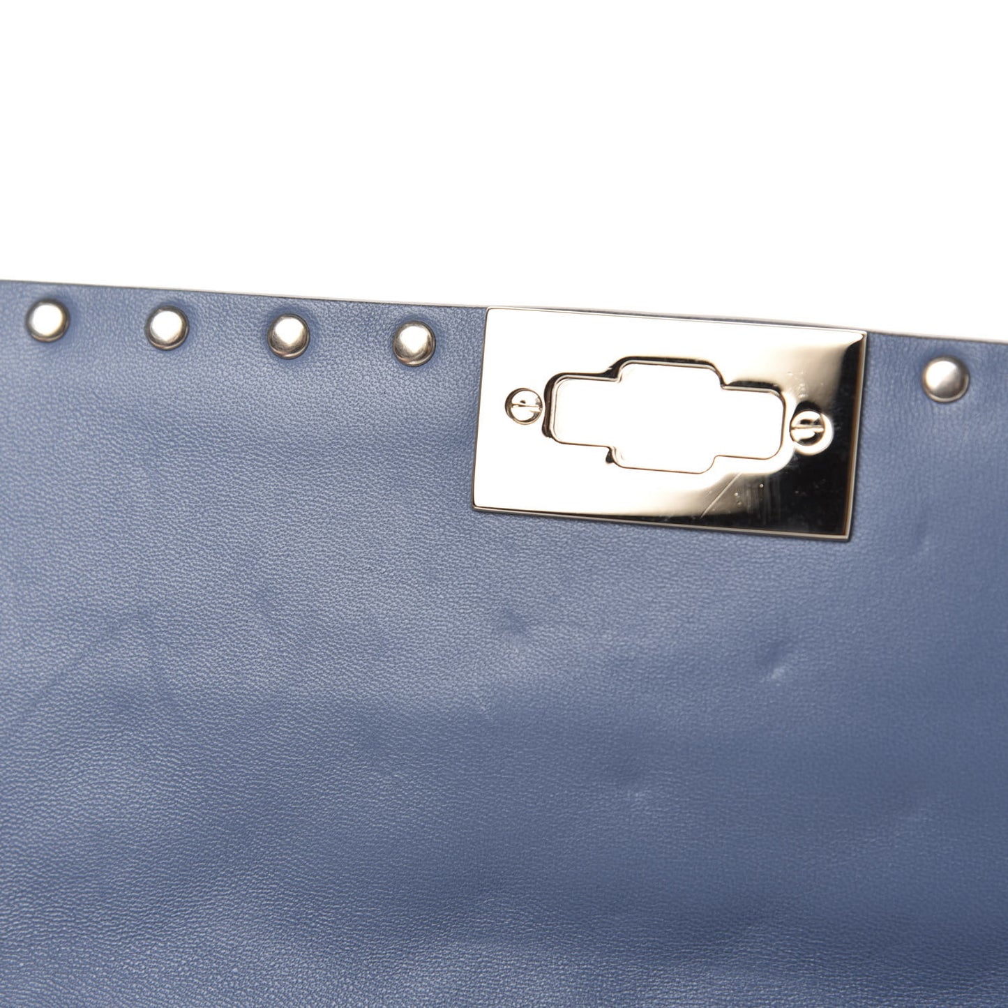 Suede Medium Rockstud Spike Shoulder Bag Blue