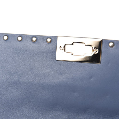 Valentino Garavani Suede Medium Rockstud Spike Shoulder Bag Blue 8 of 10