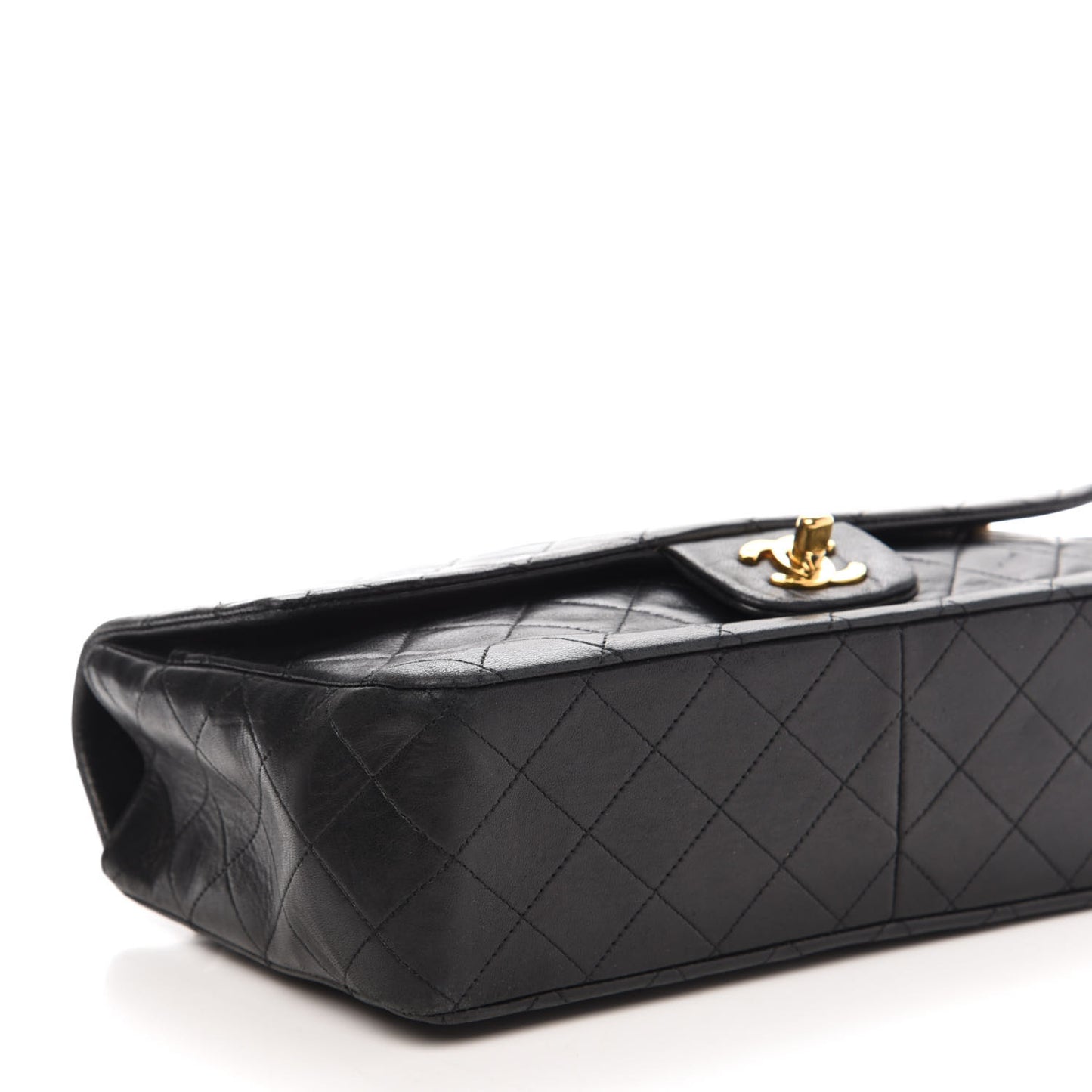 Lambskin Quilted Medium Single Flap Black