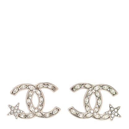 Chanel Crystal CC Starfall Earrings Silver 1 of 6