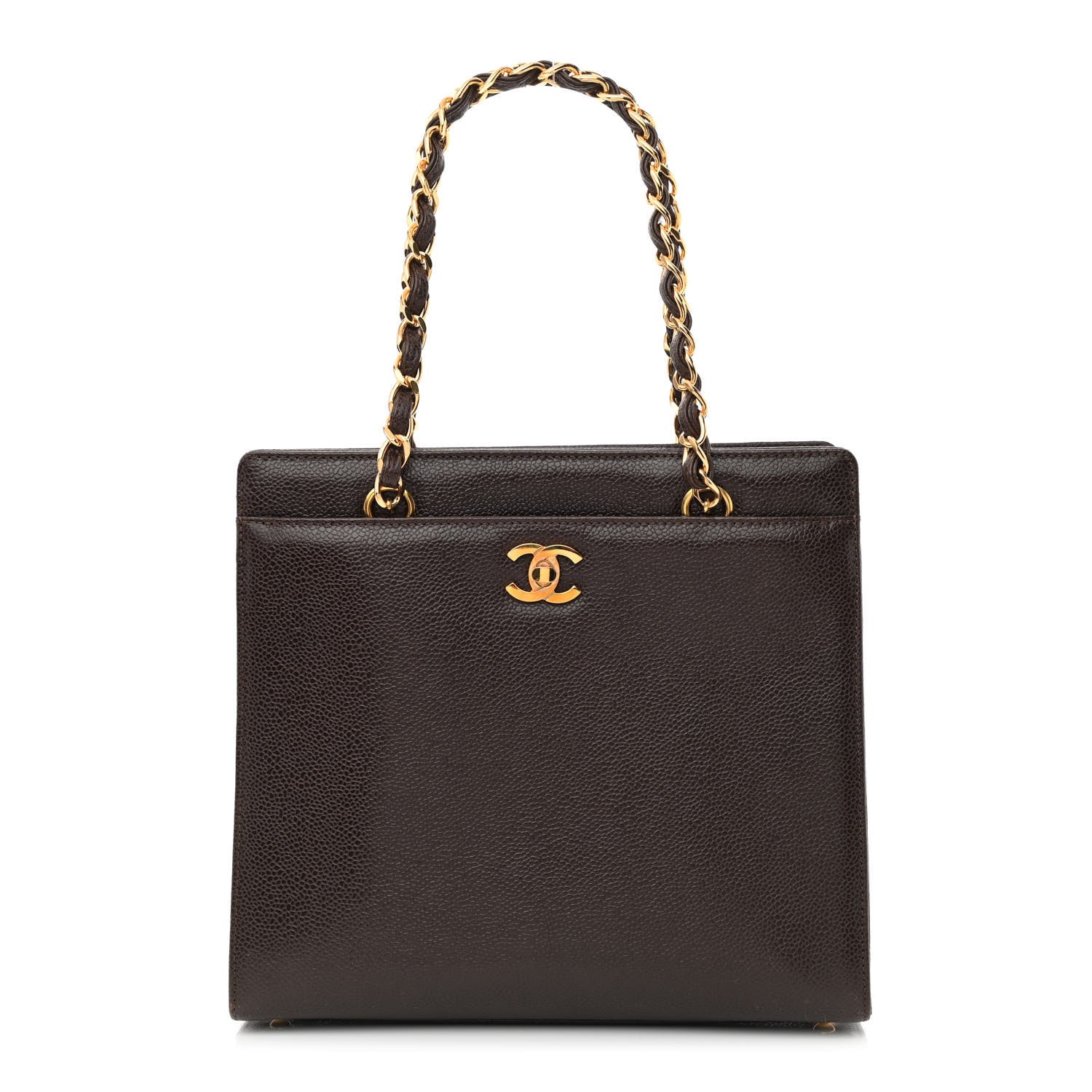 Chanel Caviar Shoulder Bag Dark Brown 1 of 10