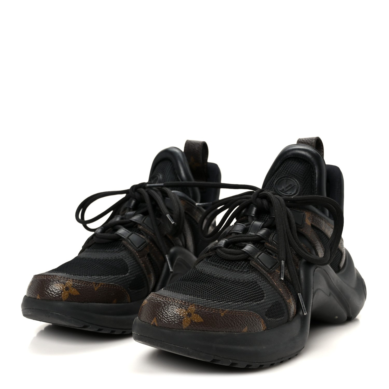 Louis Vuitton Calfskin Patent Monogram LV Archlight Sneakers 37 Black 4 of 9