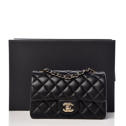 Chanel Lambskin Quilted Mini Rectangular Flap Black 10 of 10