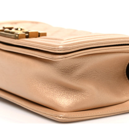 Chanel Pearl Calfskin Quilted Small Boy Flap Gold 10 of 10