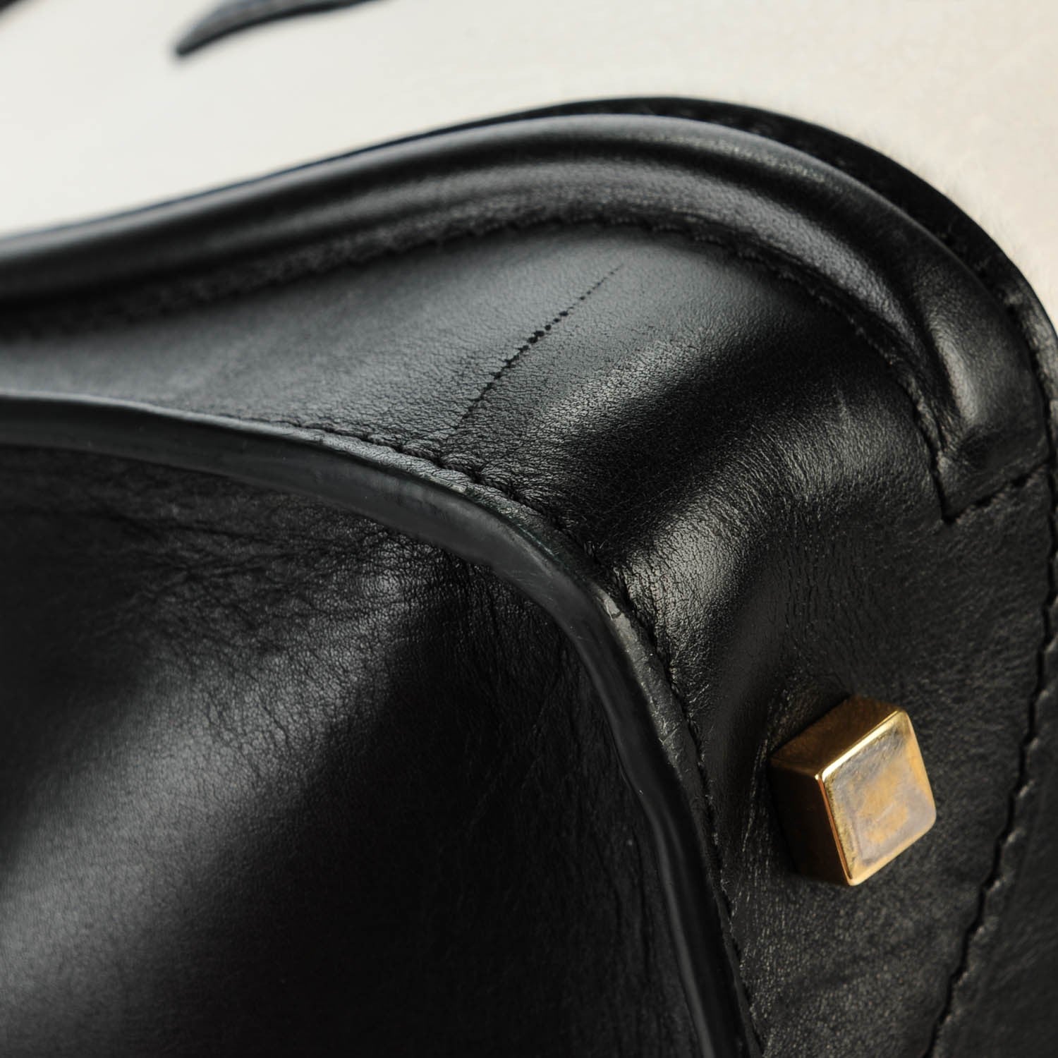 Celine Smooth Calfskin Shrunken Lambskin Mini Bi-Color Luggage Black White 10 of 10