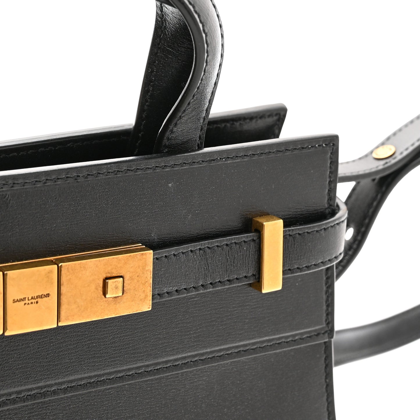 Smooth Calfskin Manhattan Nano Shopper Tote Black
