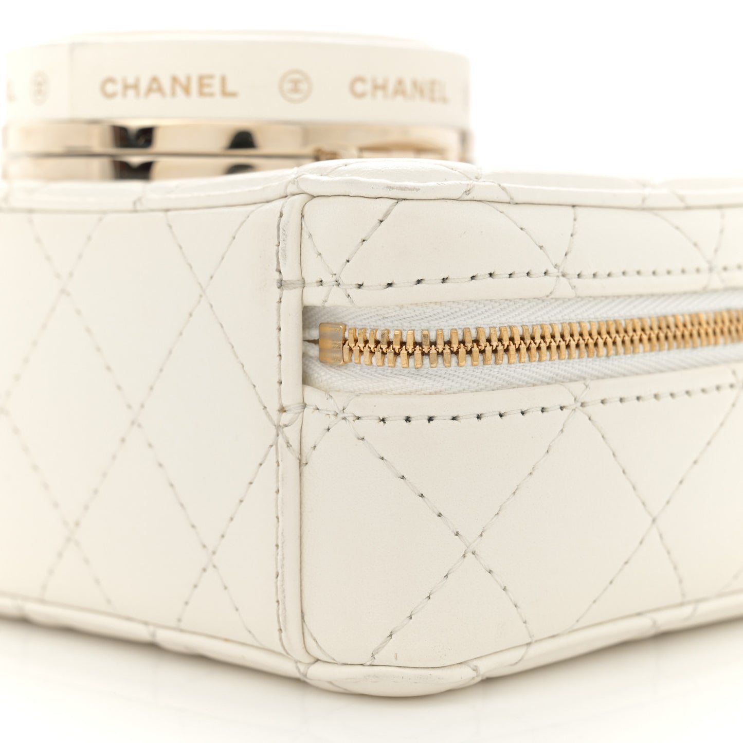 Lambskin Quilted Coco Click Bag White