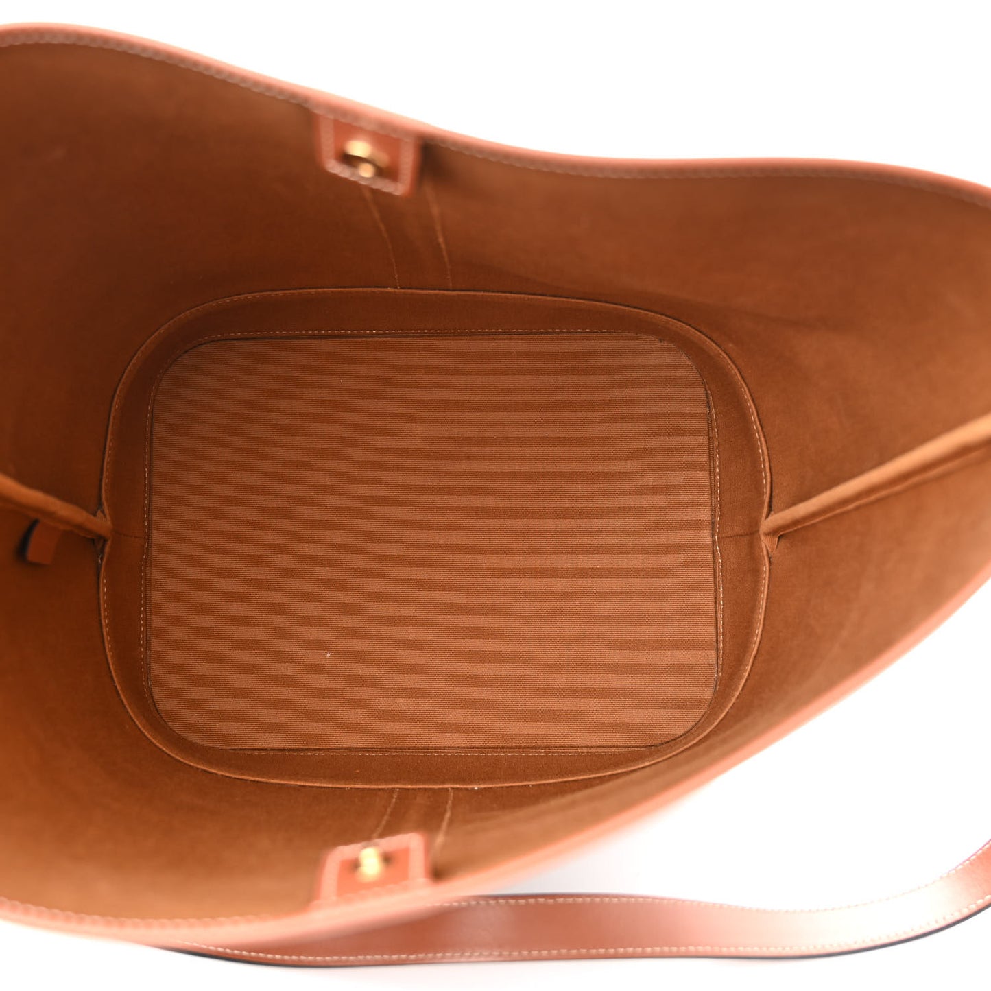 Triomphe Canvas Calfskin Medium Bucket Bag Tan