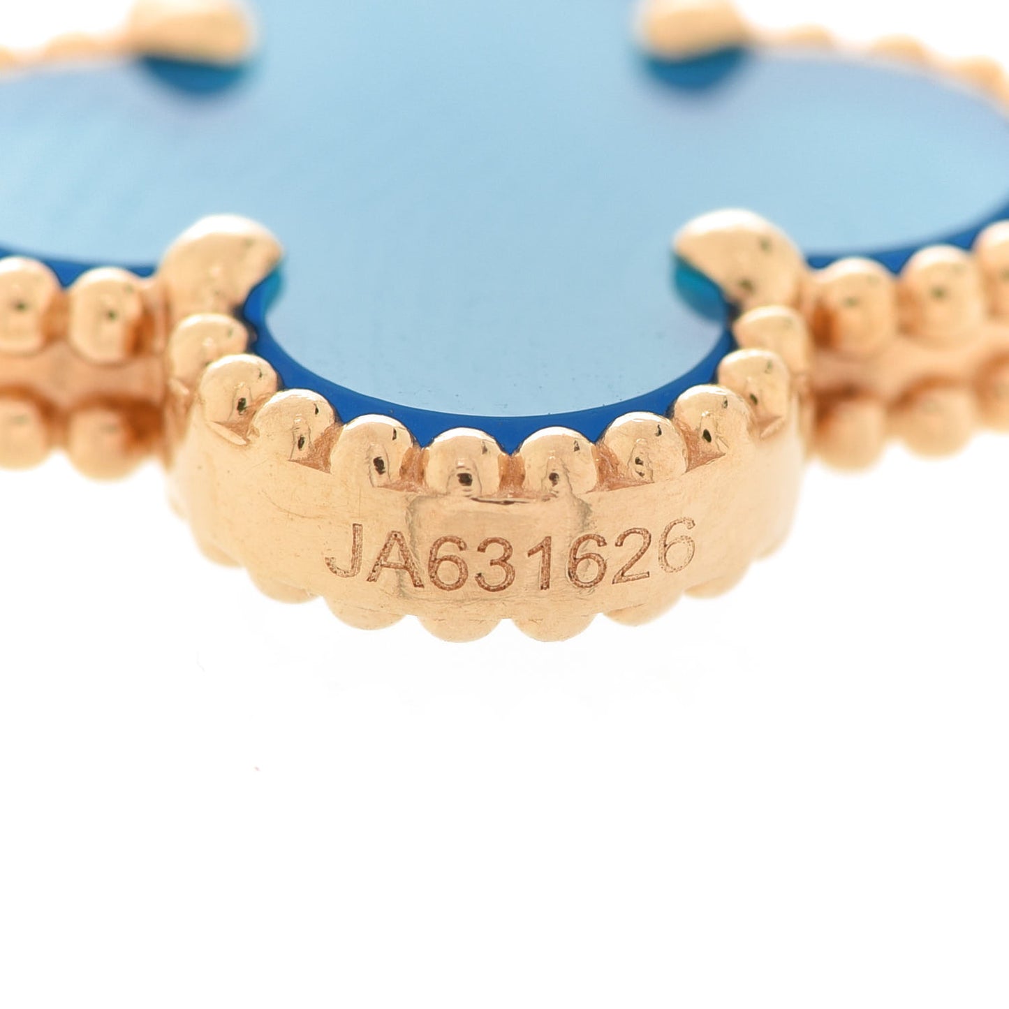 18K Yellow Gold Blue Agate 5 Motifs Vintage Alhambra Bracelet