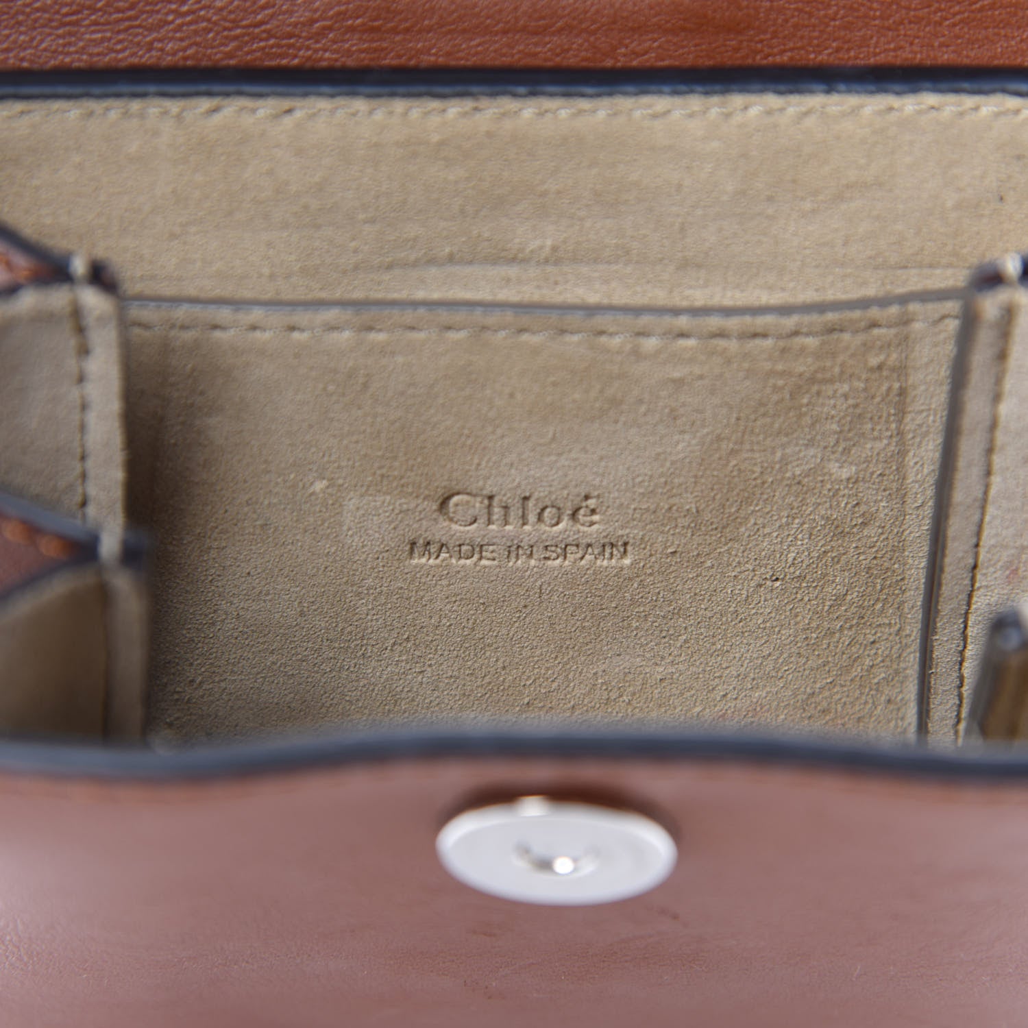 Chloe Suede Calfskin Mini Faye Bracelet Bag Tobacco 8 of 10