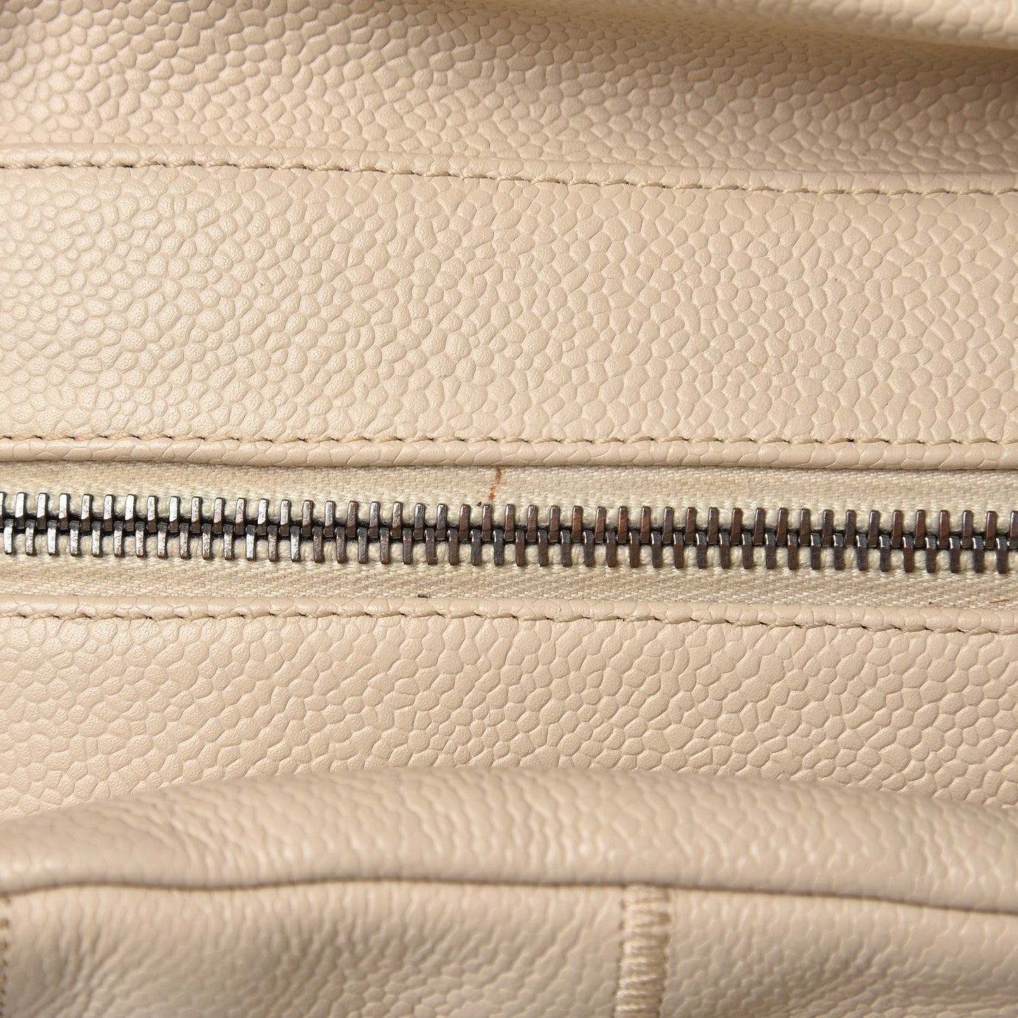 Caviar Square Stitched Large Tote Beige