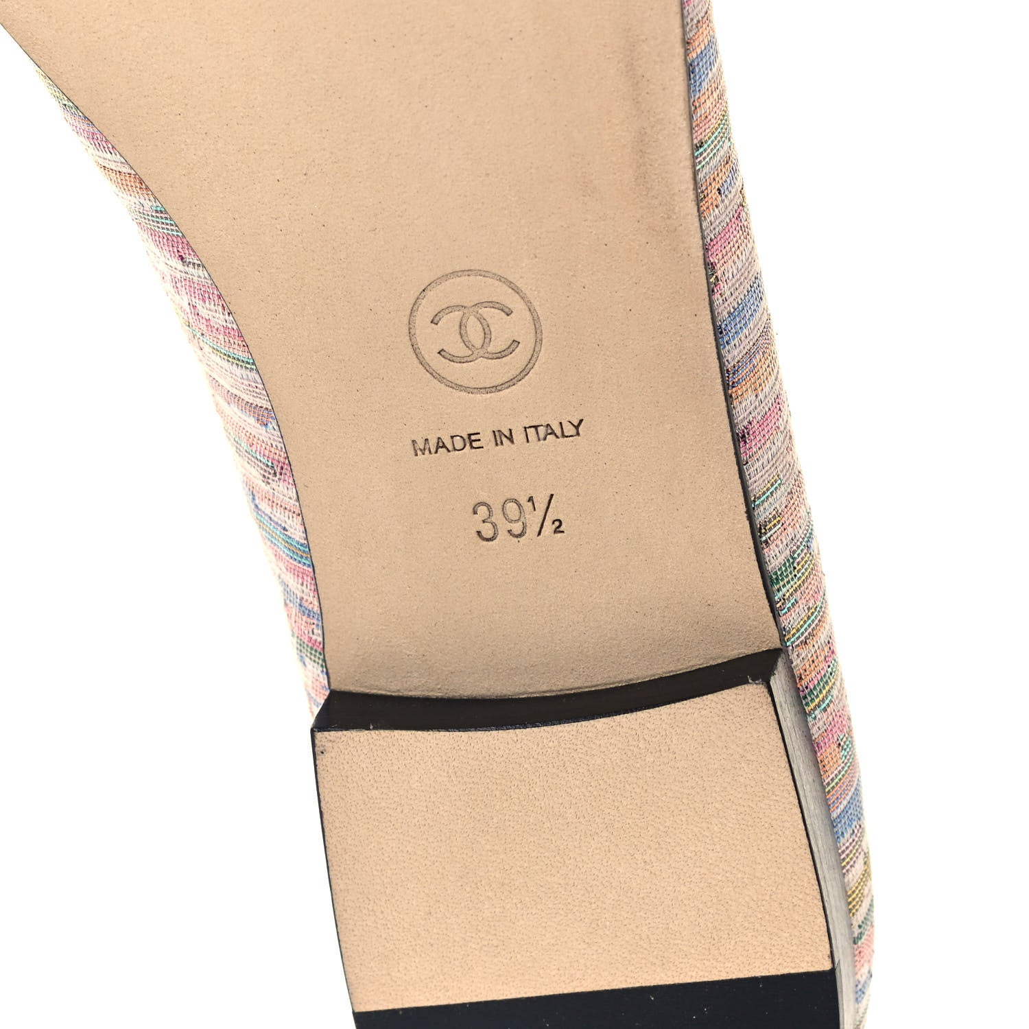 Chanel Sequin Grosgrain Cap Toe Ballerina Flats 39.5 Black Multicolor 7 of 10