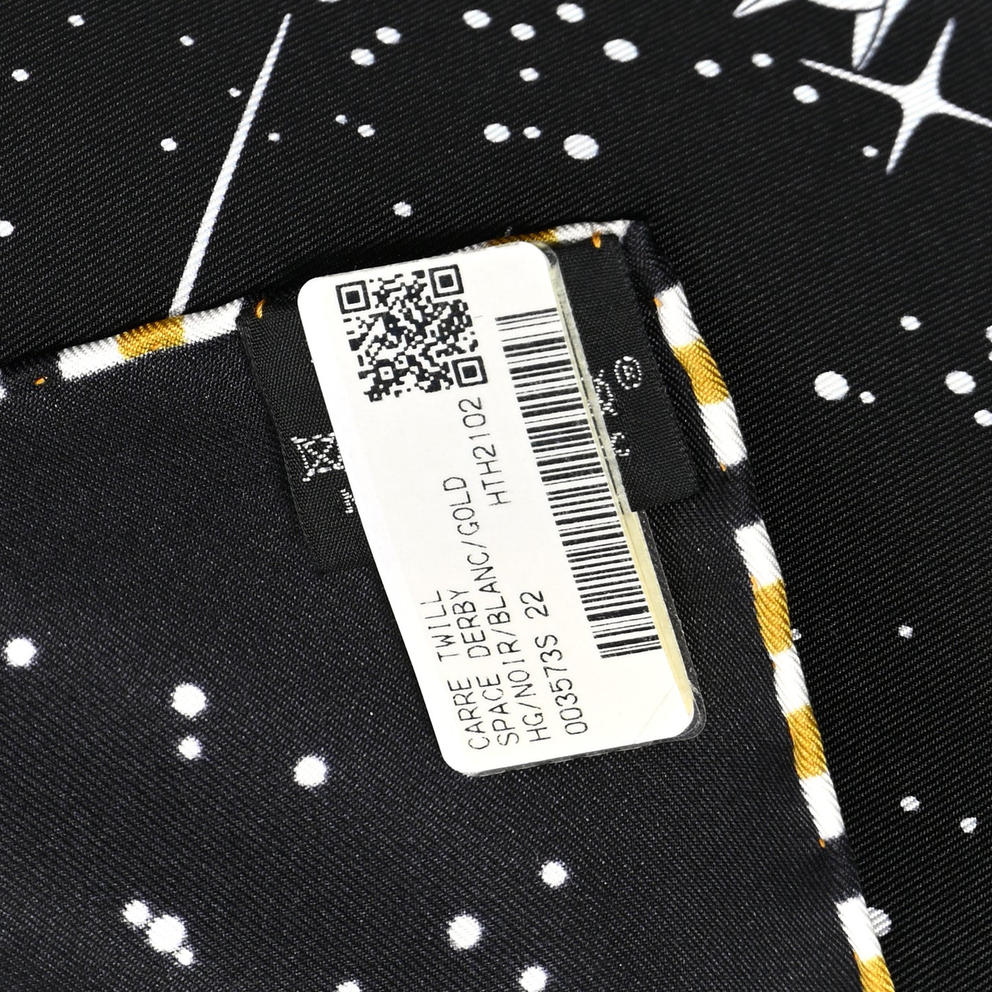Silk Space Derby Scarf 90 Black White Gold