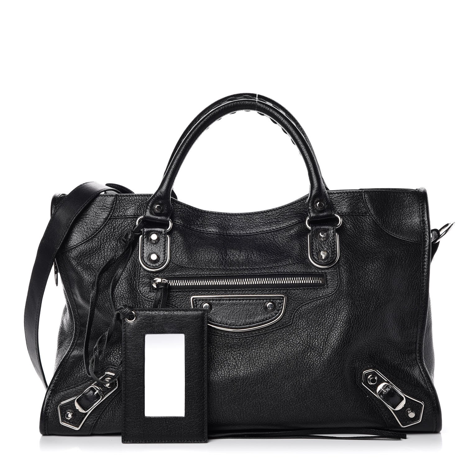 Balenciaga Chevre Silver Metallic Edge Hardware City Black 3 of 13