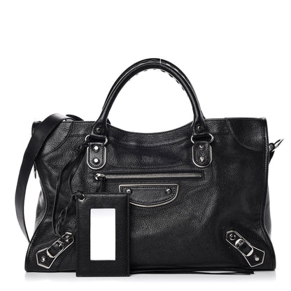 Balenciaga Chevre Silver Metallic Edge Hardware City Black 1 of 13