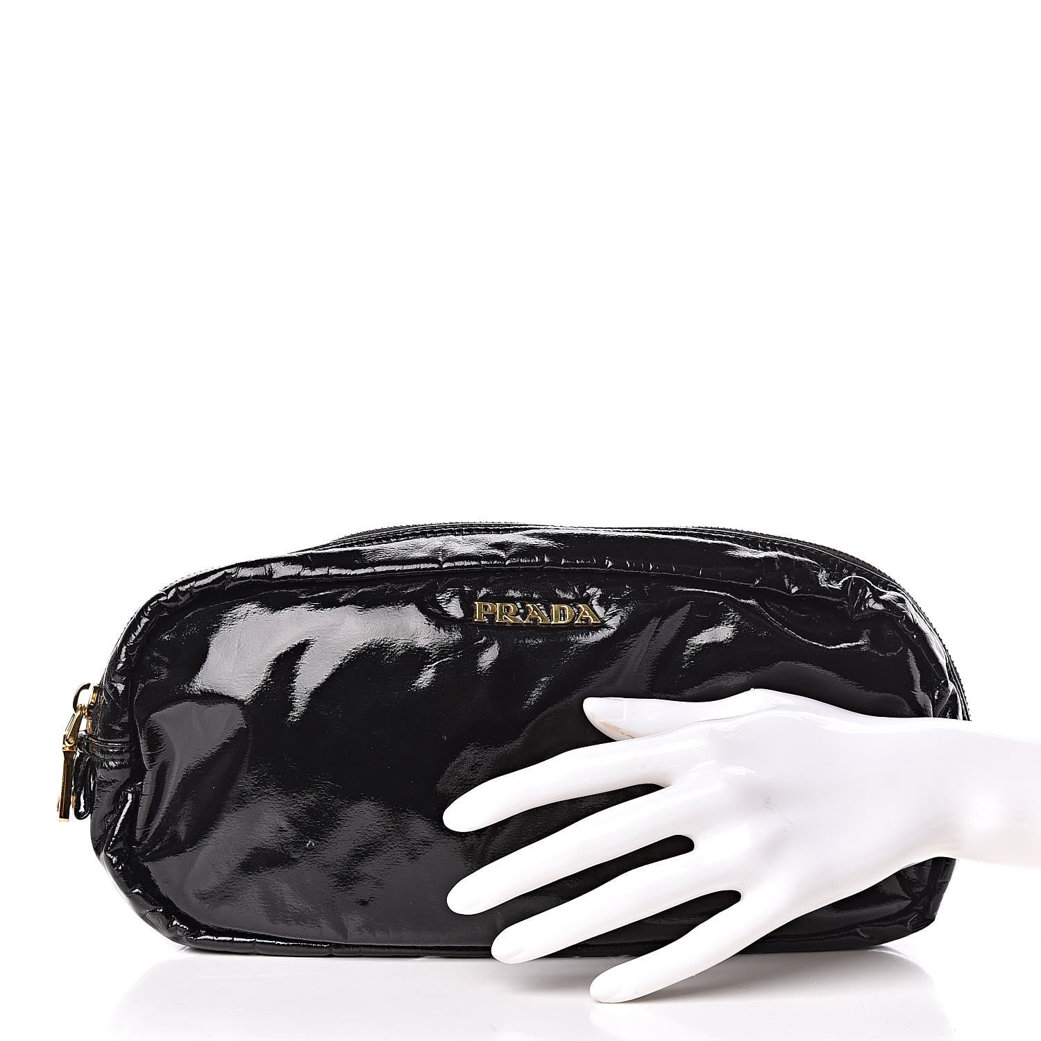 Prada Vernice Cosmetic Pouch Black 2 of 5