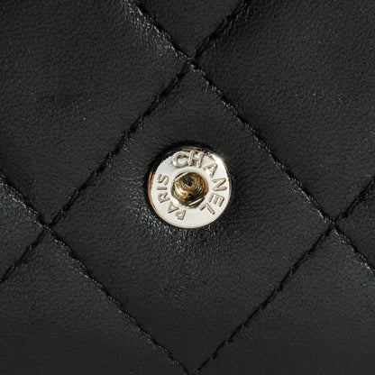 Chanel Lambskin Quilted Small Compact Wallet Black 10 of 10