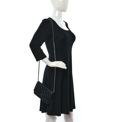 Chanel Lambskin Quilted Wallet On Chain WOC Black 2 of 11
