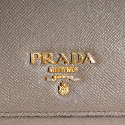 Prada Saffiano Metal Continental Flap Wallet Pomice 9 of 9
