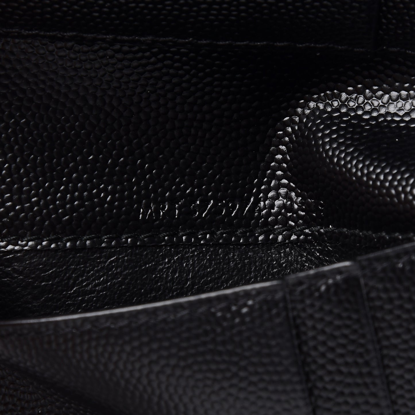 Grain De Poudre Matelasse Chevron Monogram Zipped Two-Part Wallet Black