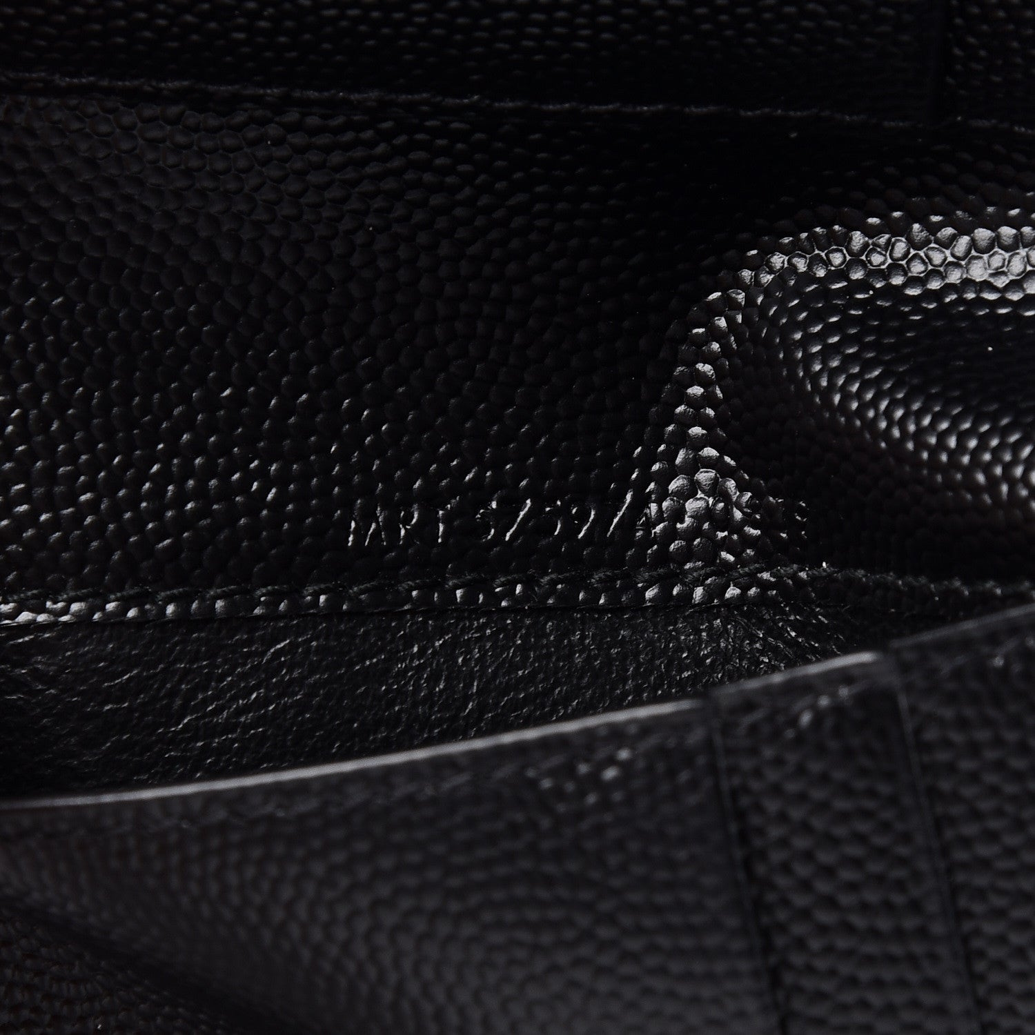 Saint Laurent Grain De Poudre Matelasse Chevron Monogram Zipped Two-Part Wallet Black 7 of 7