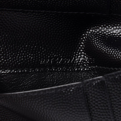 Saint Laurent Grain De Poudre Matelasse Chevron Monogram Zipped Two-Part Wallet Black 7 of 7