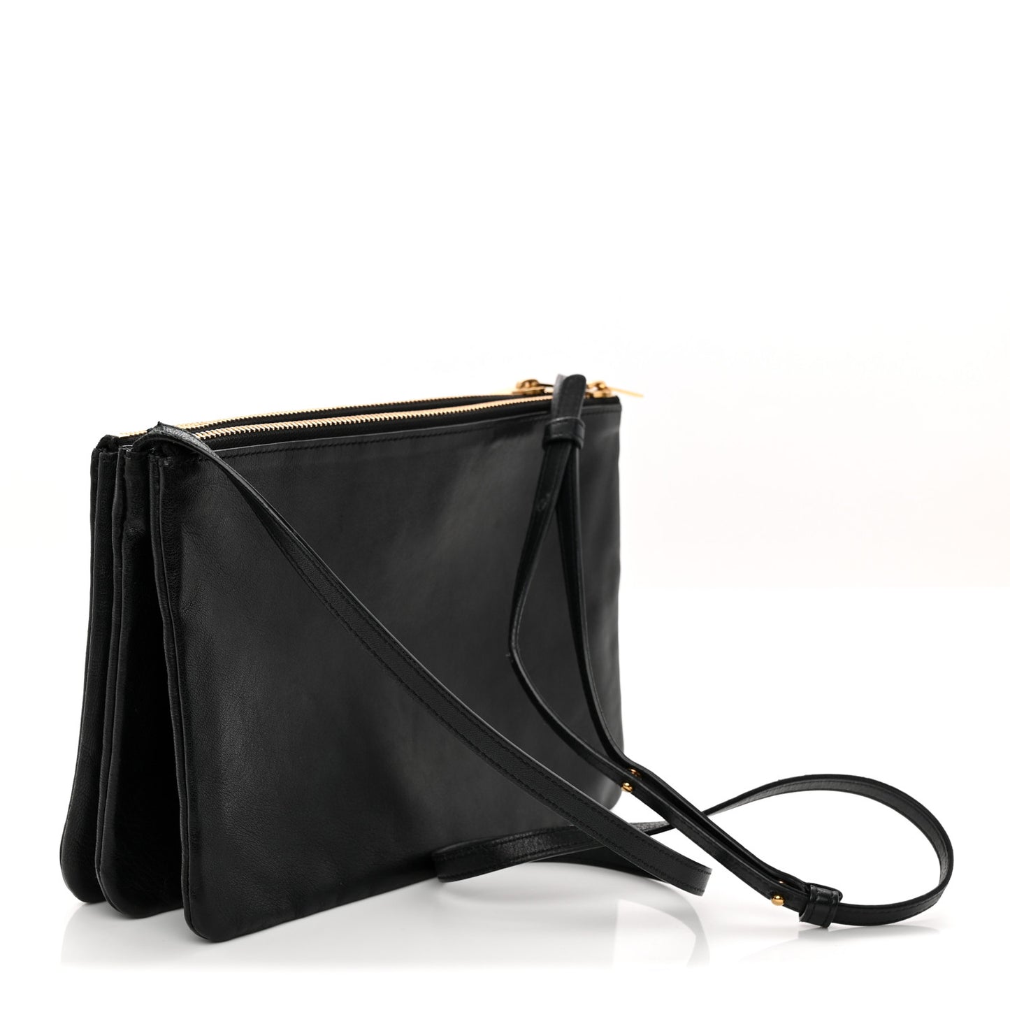 Lambskin Small Trio Crossbody Bag Black