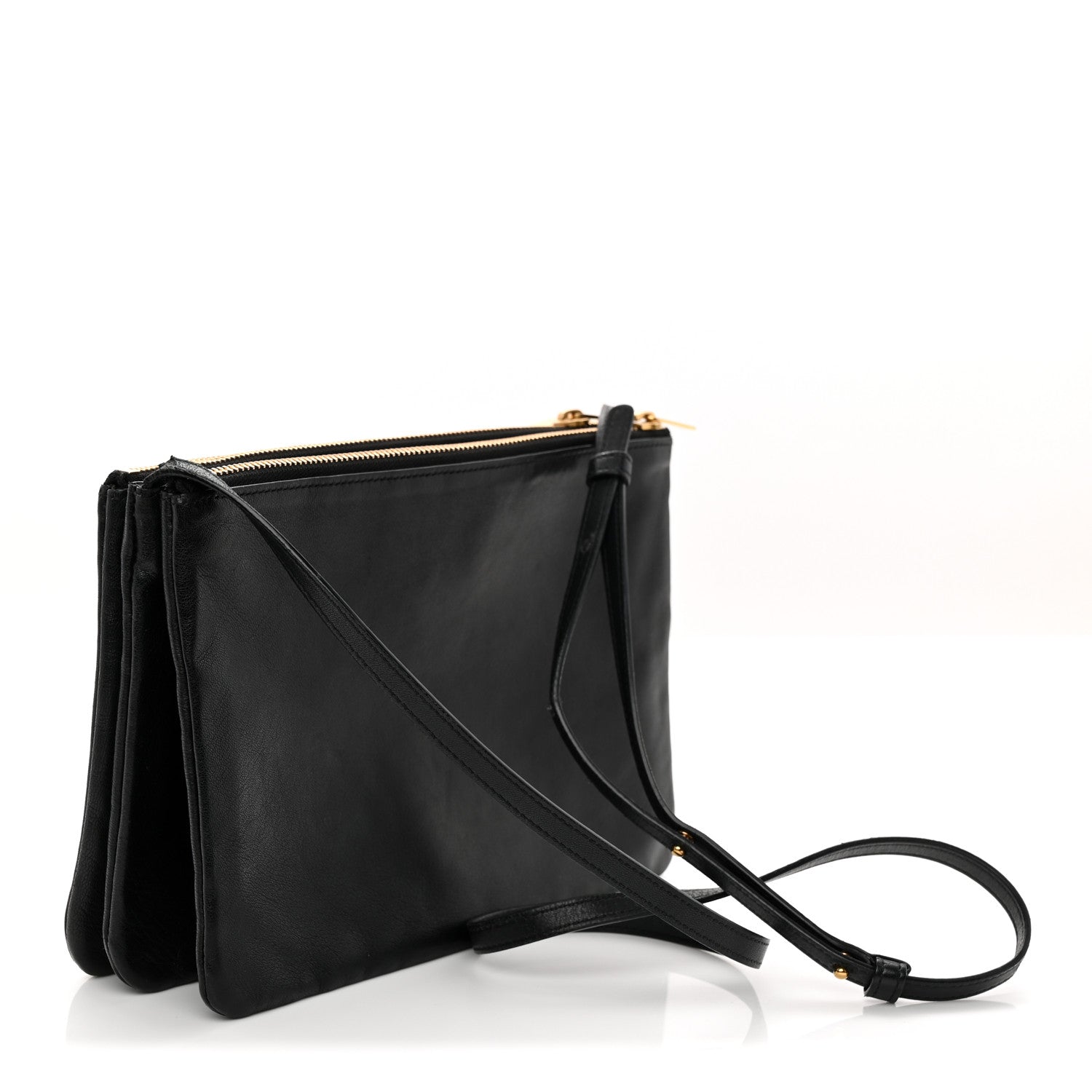 Celine Lambskin Small Trio Crossbody Bag Black 3 of 14