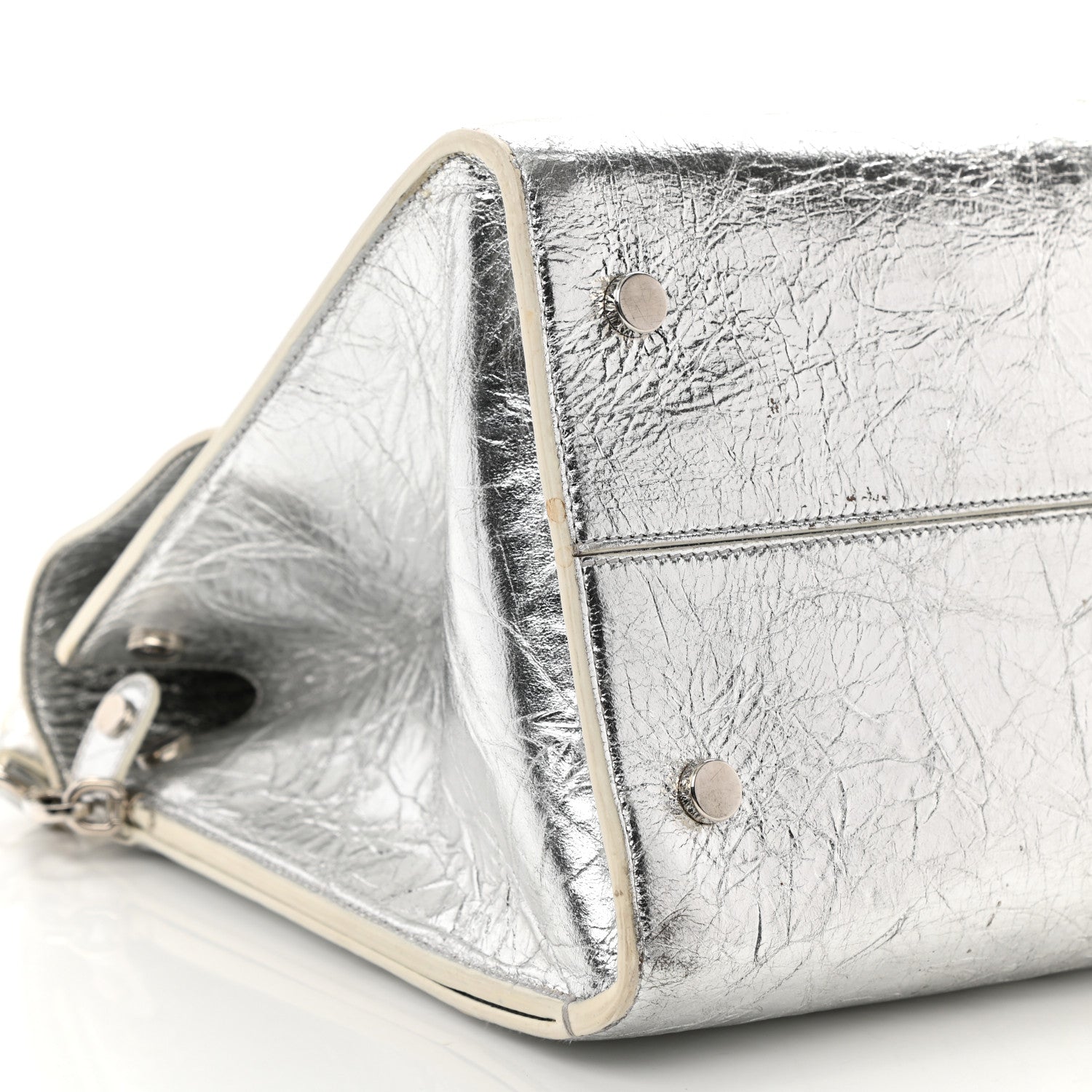 Christian Dior Metallic Calfskin Large Diorever Flap Silver 9 of 13