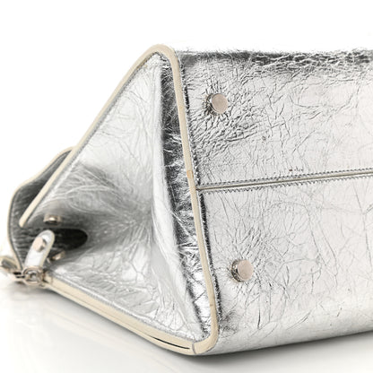 Christian Dior Metallic Calfskin Large Diorever Flap Silver 9 of 13