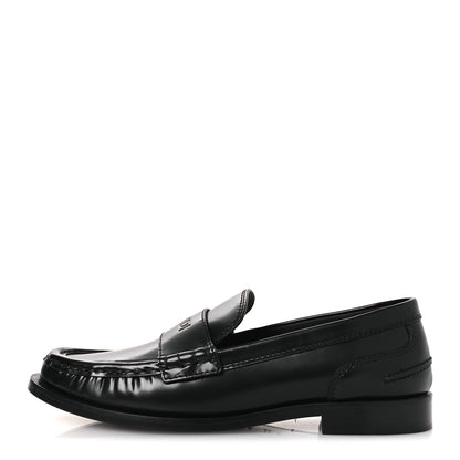 Fendi Vitello Logo Loafers 39.5 Black 1 of 10