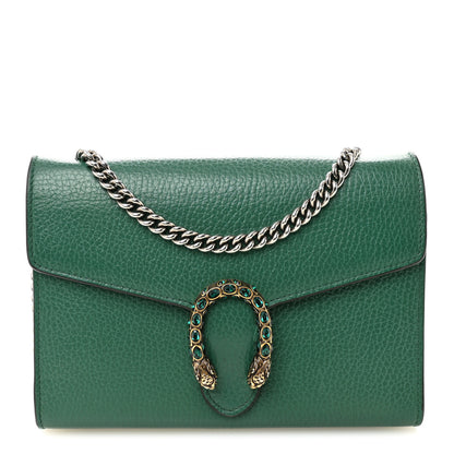 Gucci Calfskin Mini Dionysus Chain Wallet Emerald 1 of 10