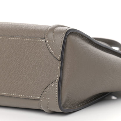 Celine Drummed Calfskin Nano Luggage Souris 9 of 12