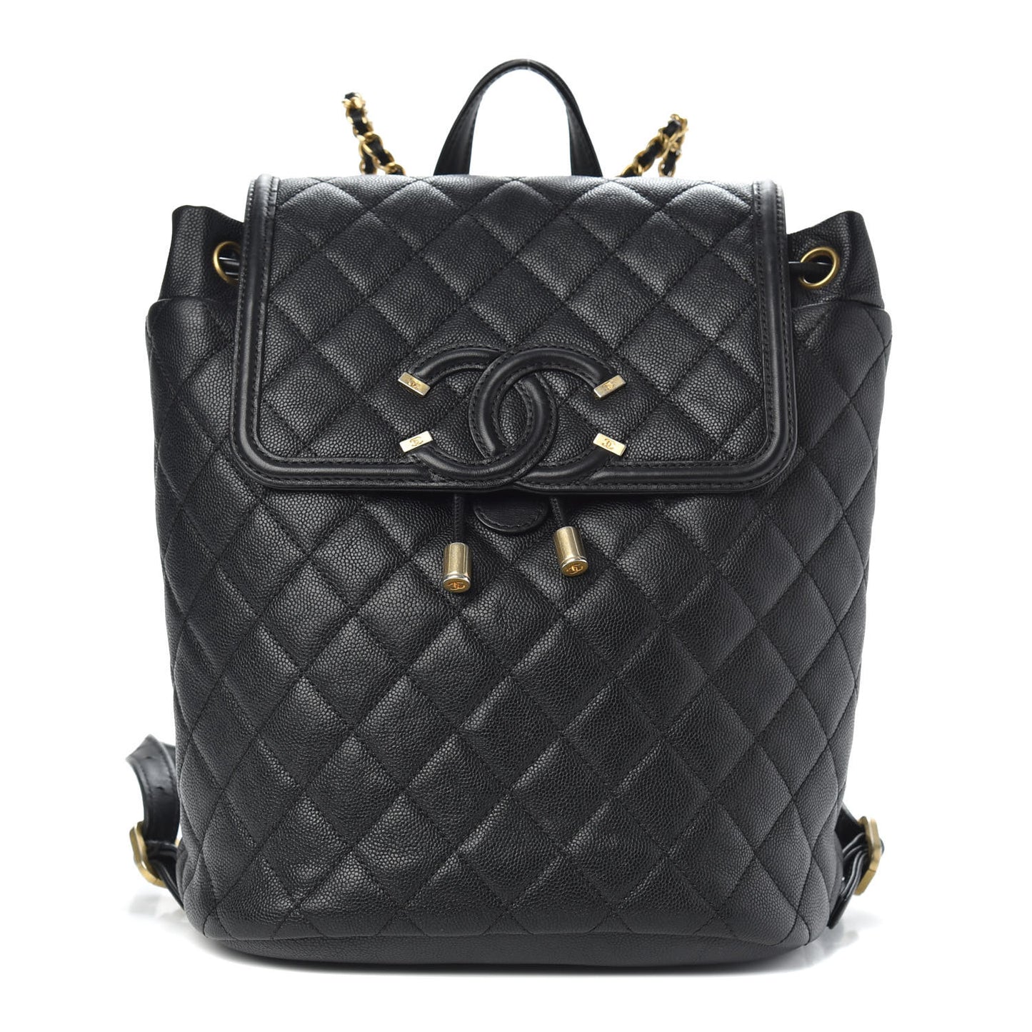 Caviar Quilted Filigree Backpack Black